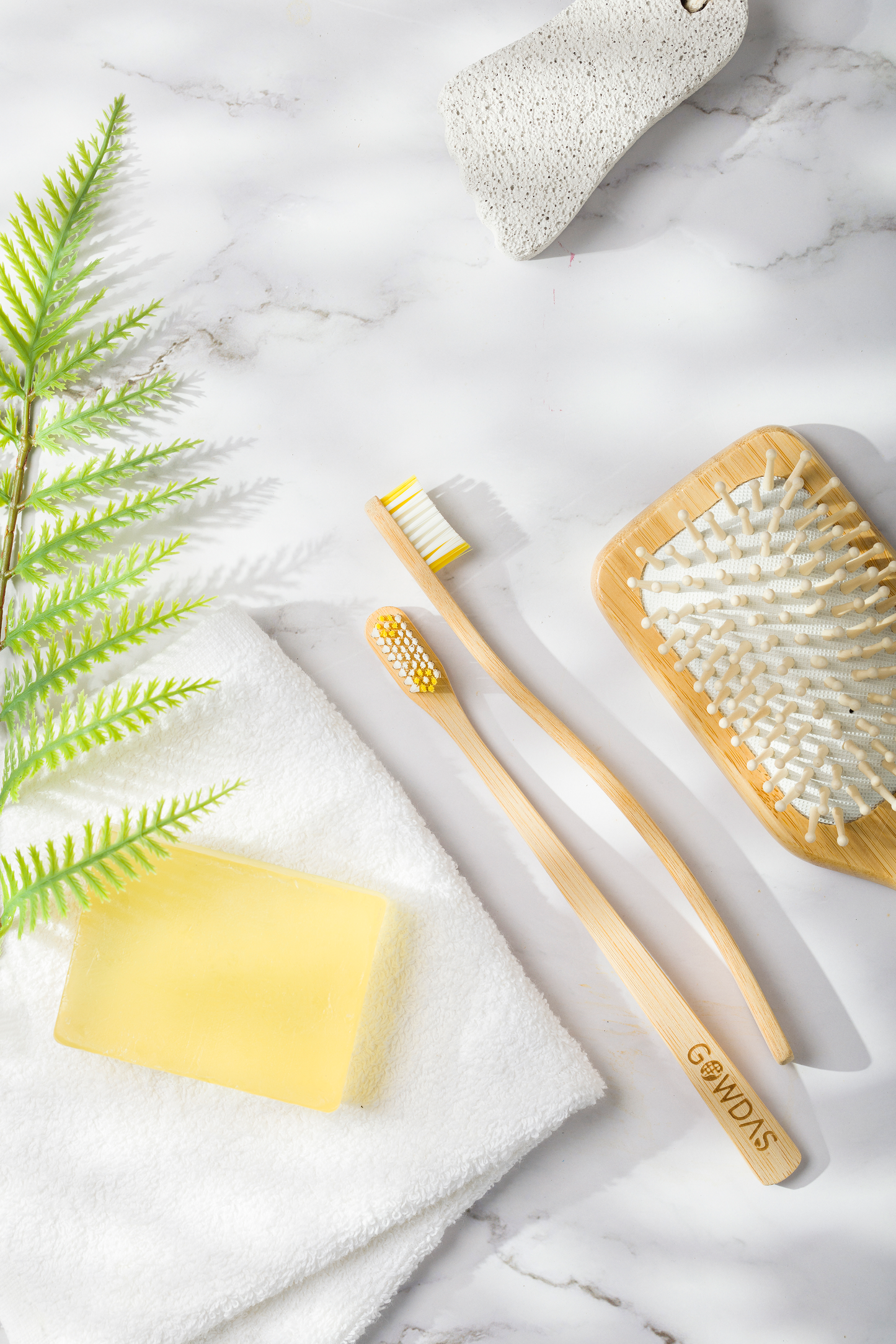 GOWDAS Bamboo Toothbrush | Yellow | Medium