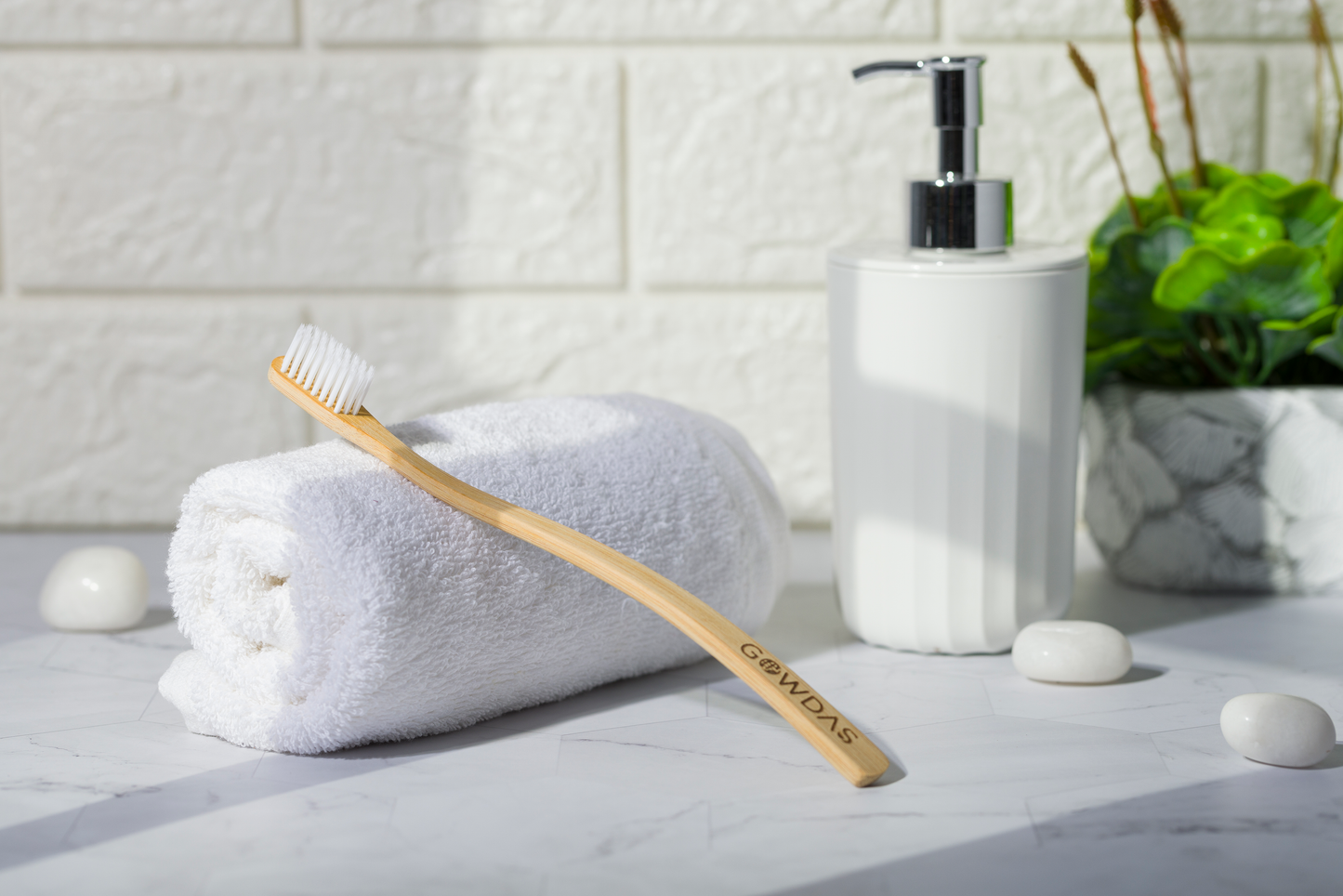 GOWDAS Bamboo Toothbrush | White | Sensitive